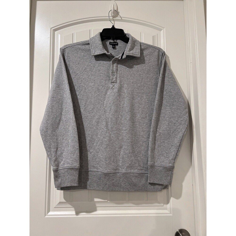 BANANA REPUBLIC MEN'S CORE TEMP LONG-SLEEVE HENLEY GRAY POLO SHIRT SZ L NWOT